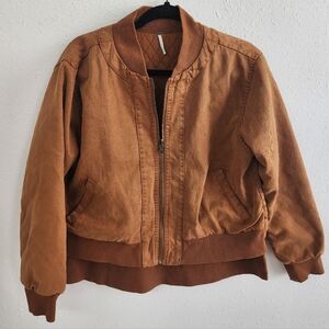 Young Fabulous & Broke Sz Large Camel Brown Colton Reversible Bomber Jacket
